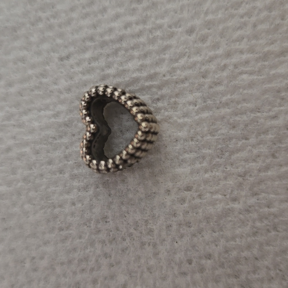 Beaded open heart Pandora charm 925